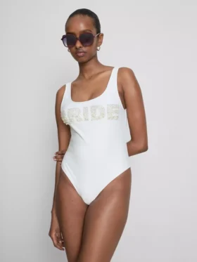 Costum de baie de mireasă cu perle