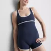 Costum sport cu decolteu rotund în culori contrastante Costum sport cu decolteu rotund în culori contrastante