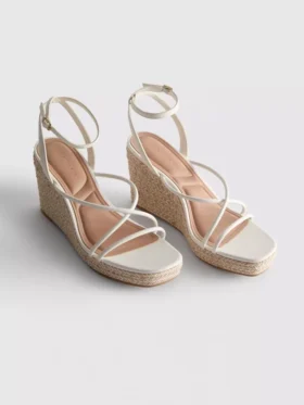 Espadrile cu curele și talpă înaltă