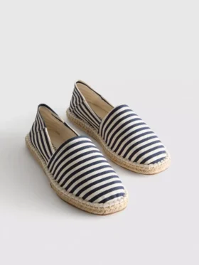Espadrile fără șireturi, cu dungi