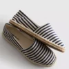 Espadrile fără șireturi, cu dungi