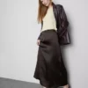 Fustă maxi circulară din satin Fustă maxi circulară din satin