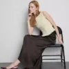 Fustă maxi circulară din satin Fustă maxi circulară din satin