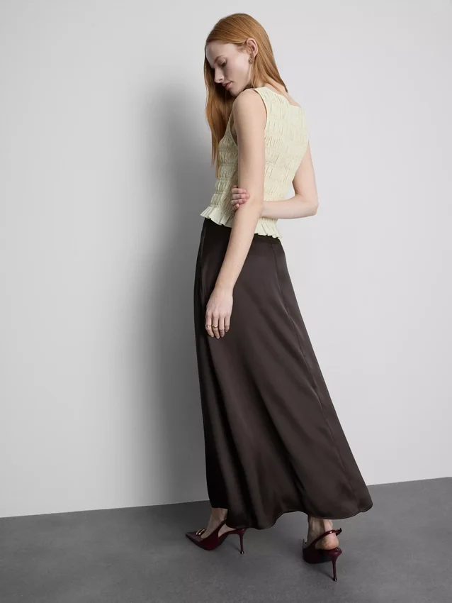 Fustă maxi circulară din satin Fustă maxi circulară din satin