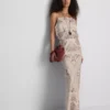 Fustă maxi din satin imprimat, cu tăietură în biais, de la Paula Echevarría Fustă maxi din satin imprimat, cu tăietură în biais, de la Paula Echevarría