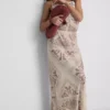 Fustă maxi din satin imprimat, cu tăietură în biais, de la Paula Echevarría Fustă maxi din satin imprimat, cu tăietură în biais, de la Paula Echevarría