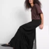 Fustă maxi în stil țărănesc, din bumbac, cu volane Fustă maxi în stil țărănesc, din bumbac, cu volane
