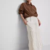 Fustă maxi în stil țărănesc, din bumbac, cu volane Fustă maxi în stil țărănesc, din bumbac, cu volane