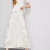 Fustă maxi în stil țărănesc, din bumbac, cu volane Fustă maxi în stil țărănesc, din bumbac, cu volane