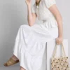 Fustă maxi în stil țărănesc, din bumbac, cu volane Fustă maxi în stil țărănesc, din bumbac, cu volane
