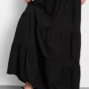 Fustă maxi în stil țărănesc, din bumbac, cu volane Fustă maxi în stil țărănesc, din bumbac, cu volane