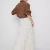 Fustă maxi în stil țărănesc, din bumbac, cu volane Fustă maxi în stil țărănesc, din bumbac, cu volane