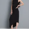 Fustă midi asimetrică din jersey Fustă midi asimetrică din jersey