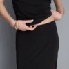 Fustă midi asimetrică din jersey Fustă midi asimetrică din jersey