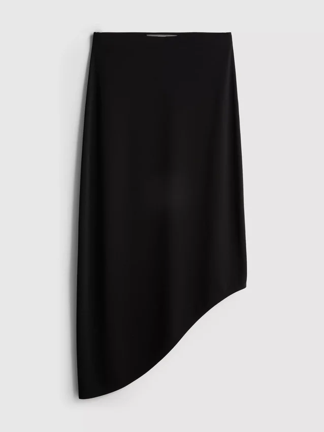 Fustă midi asimetrică din jersey Fustă midi asimetrică din jersey