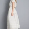 Fustă midi din bumbac brodată Fustă midi din bumbac brodată