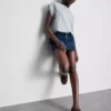 Fustă mini din denim de bumbac Fustă mini din denim de bumbac