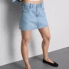 Fustă mini din denim de bumbac Fustă mini din denim de bumbac