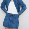 Fustă mini din denim de bumbac Fustă mini din denim de bumbac