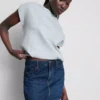 Fustă mini din denim de bumbac Fustă mini din denim de bumbac