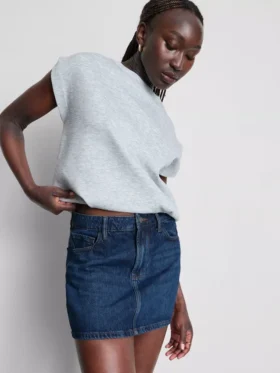 Fustă mini din denim de bumbac