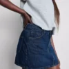 Fustă mini din denim de bumbac Fustă mini din denim de bumbac