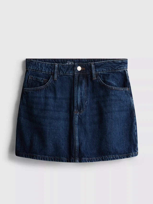 Fustă mini din denim de bumbac Fustă mini din denim de bumbac