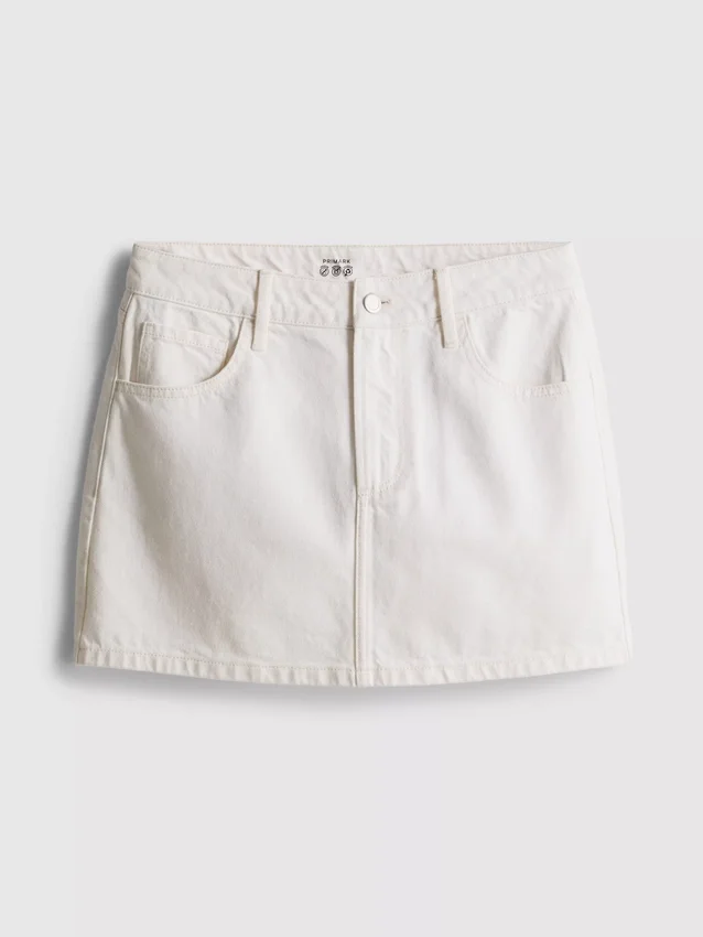 Fustă mini din denim de bumbac Fustă mini din denim de bumbac