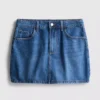 Fustă mini din denim de bumbac Fustă mini din denim de bumbac