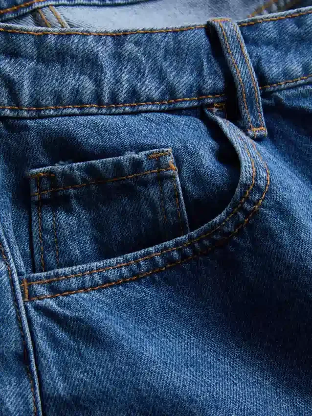 Fustă mini din denim de bumbac Fustă mini din denim de bumbac