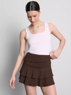 Fustă mini Rara cu talie drapată