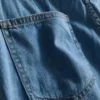 Fustă-pantalon asimetrică din denim de bumbac Fustă-pantalon asimetrică din denim de bumbac