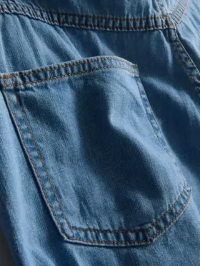 Fustă-pantalon asimetrică din denim de bumbac