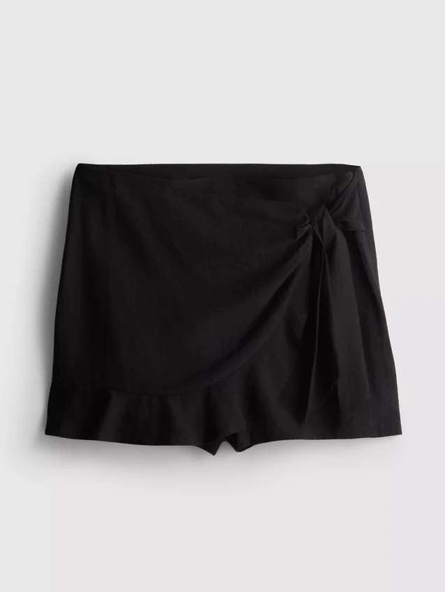 Fustă-pantalon cu legături laterale Fustă-pantalon cu legături laterale
