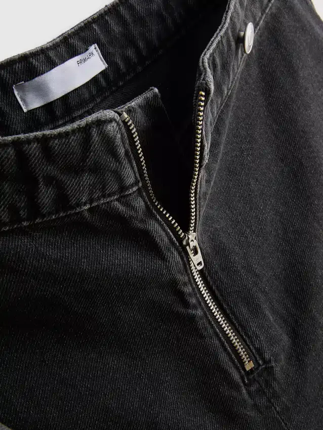 Fustă-pantalon din denim de bumbac cu talie înaltă Fustă-pantalon din denim de bumbac cu talie înaltă