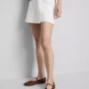 Fustă-pantalon mini din amestec de in, cu legături laterale Fustă-pantalon mini din amestec de in, cu legături laterale