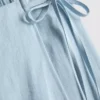 Fustă-pantalon mini din amestec de in, cu legături laterale Fustă-pantalon mini din amestec de in, cu legături laterale