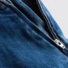 Fustă-pantalon mini din denim de bumbac Fustă-pantalon mini din denim de bumbac