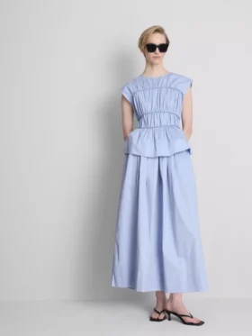 Fusta midi din bumbac „The Edit Circle”