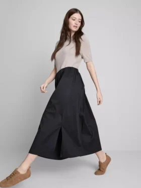 Fusta midi din bumbac „The Edit Circle”