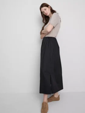 Fusta midi din bumbac „The Edit Circle”