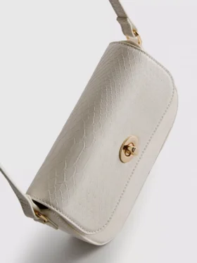 Geantă crossbody din piele sintetică cu imprimeu de șarpe
