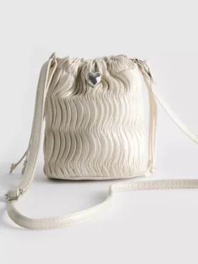 Geantă crossbody tip „bucket” cu volane
