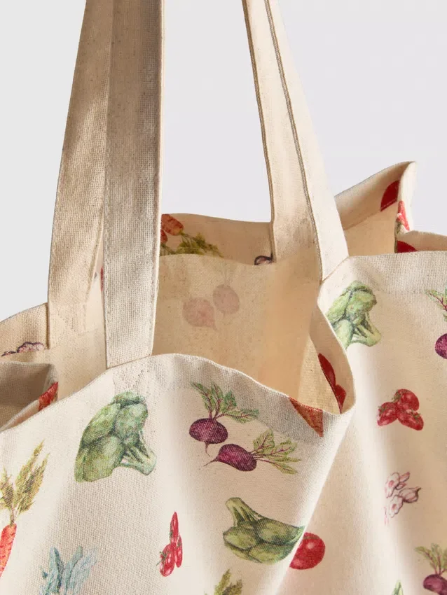 Geantă tote cu imprimeu vegetal Geantă tote cu imprimeu vegetal