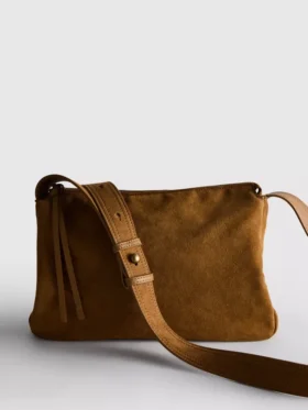 Geanta crossbody pliabilă din piele de căprioară „The Edit“
