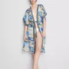 Haină de plajă midi cu imprimeu, în stil wrap Haină de plajă midi cu imprimeu, în stil wrap
