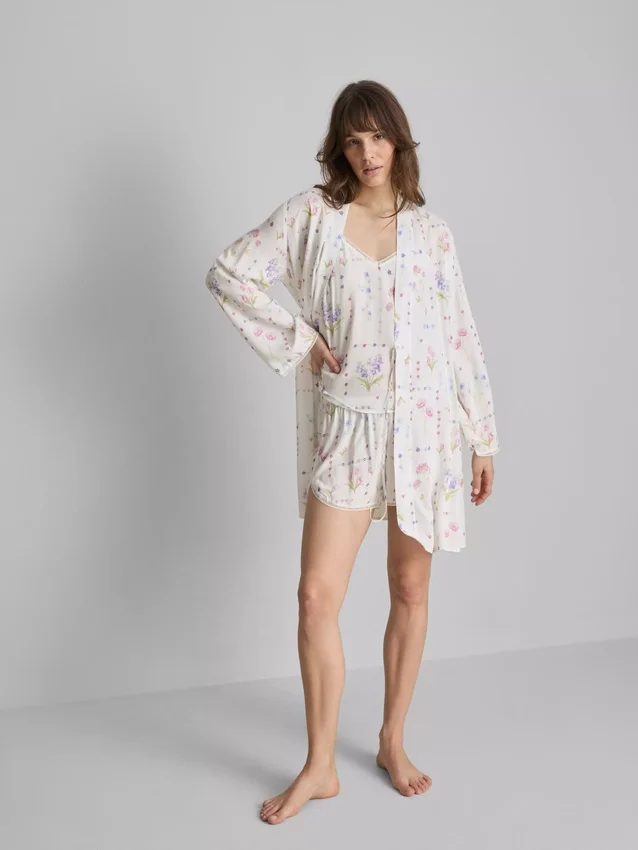 Halat mini cu imprimeu floral Halat mini cu imprimeu floral