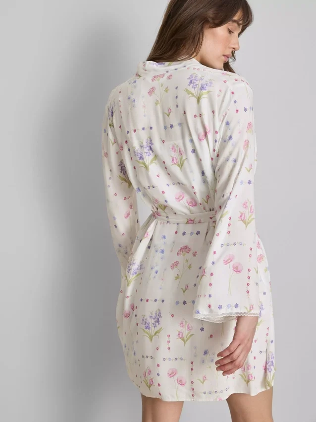 Halat mini cu imprimeu floral Halat mini cu imprimeu floral