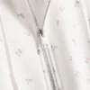 Hanorac cu glugă, cu fermoar pe toată lungimea, cu imprimeu floral, cu conținut ridicat de bumbac