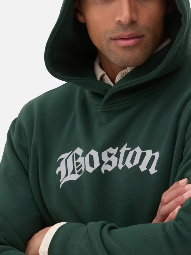 Hanorac cu glugă și imprimeu Boston Hanorac cu glugă și imprimeu Boston